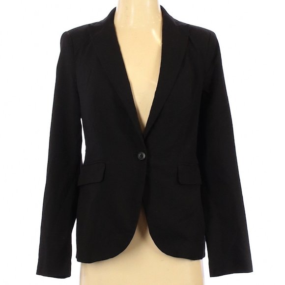 Black Single Button Fitted Blazer - Picture 1 of 7